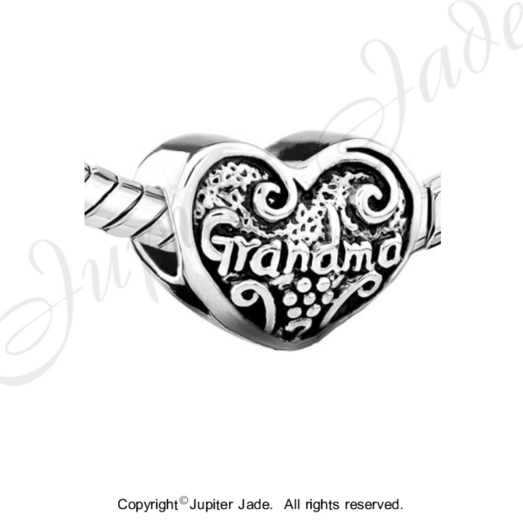 Free S/H Pugster Love Grandma Heart Bracelet Charm - Fits Pandora